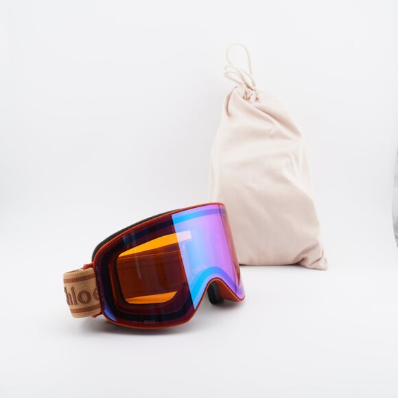 Chloe CH0072S 003 Shield Ski Mask/Sunglasses - Matte Rust/Orange Blue main image 8